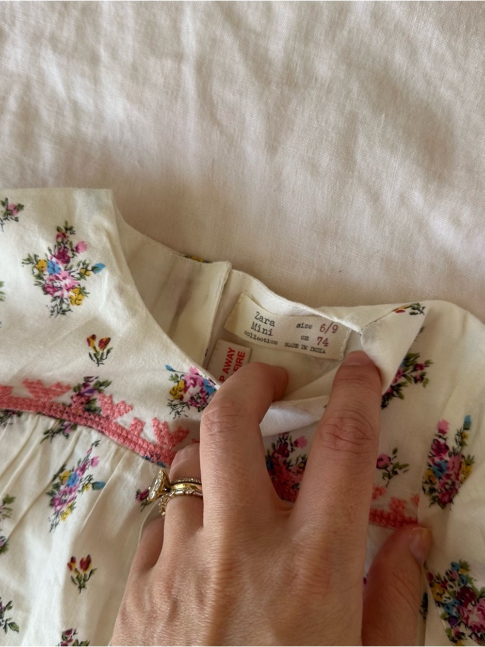 Zara Baby Girl Floral Print Blouse Size 6-9 Months NEW - Picture 3 of 5